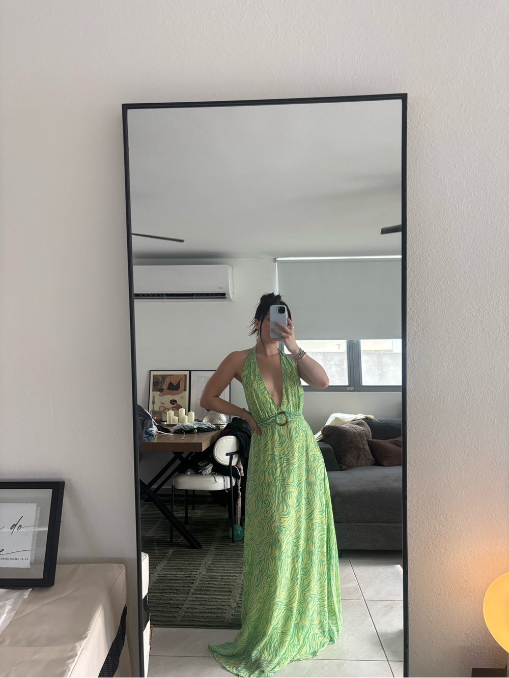 Green Halter Maxi Dress